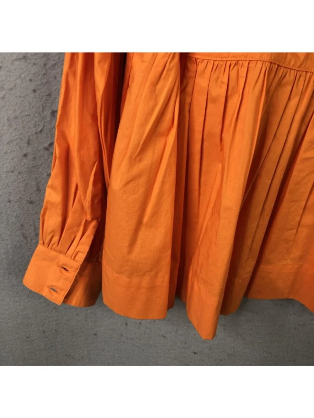 Joe's Jeans Tunic Blouse Womens XS Orange Poplin Empire Poet Peplum Top - Picture 16 of 16